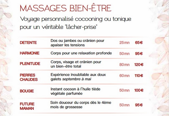 2026 massages bien etre
