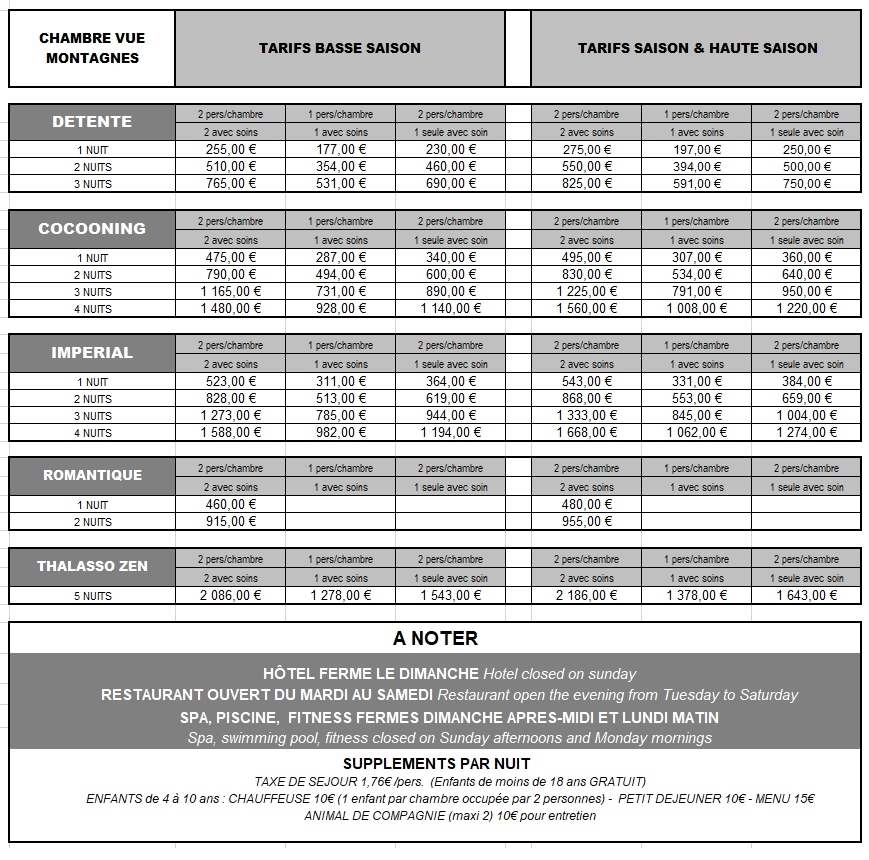 Tarif sejour ax hotel spa chorges 05
